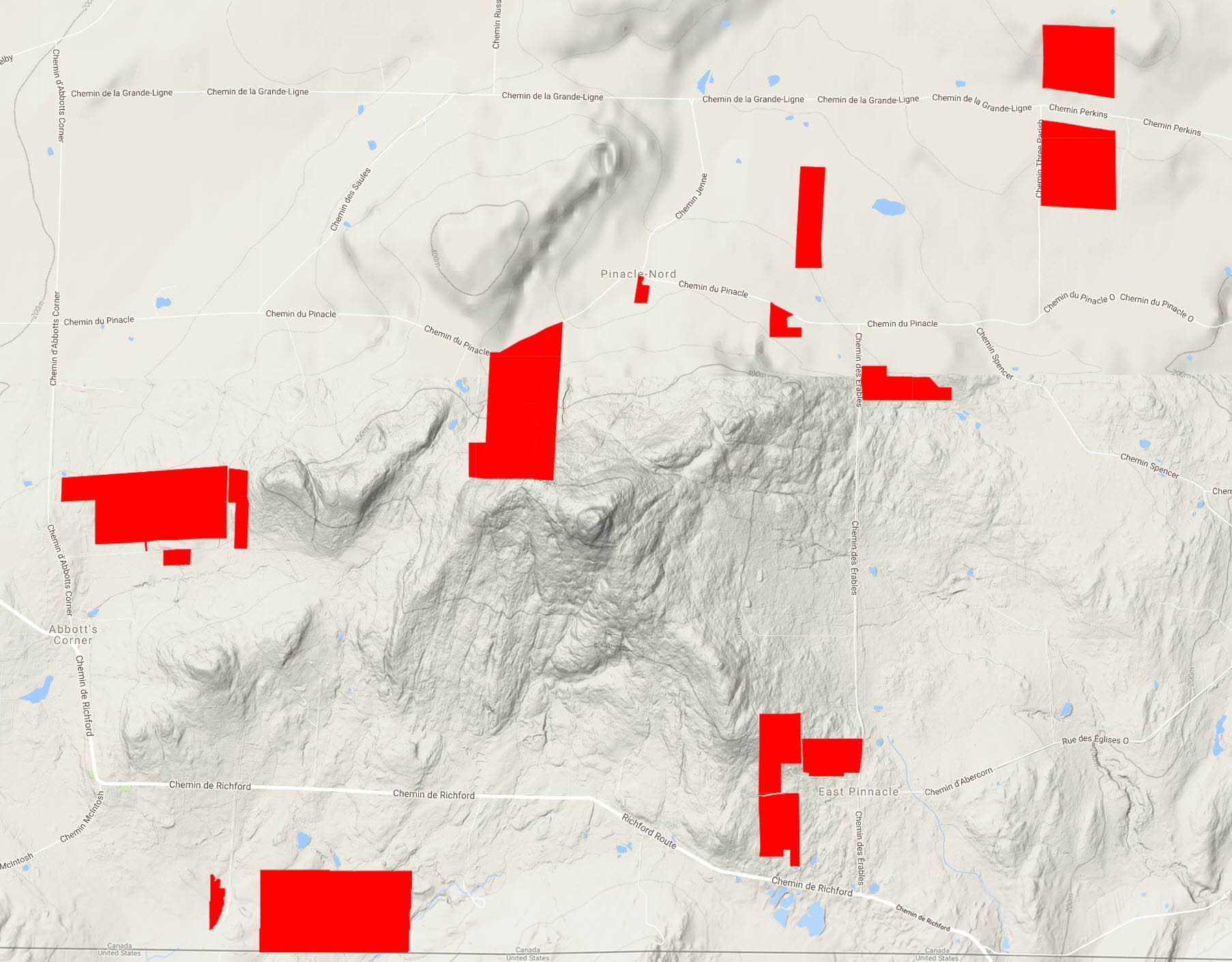 carte-aires-protegees-2020-2 Aires protégées par la Fiducie foncière du mont Pinacle